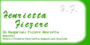 henrietta ficzere business card